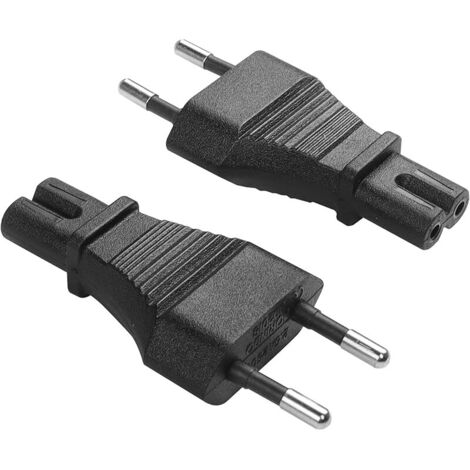 2 piecesEU Plug to IEC320 C7 Power Adapter, EU Plug to IEC320 C7(CEE 7/16) Socket Universal Travel Adapter for TV PC Computer Monitor Projector