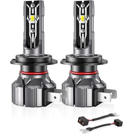 2 PiècesH7 LED Phare Blanc 6000K Ampoule de Voiture Feux de Croisement/Faisceau de Route pour Voitures et Motos