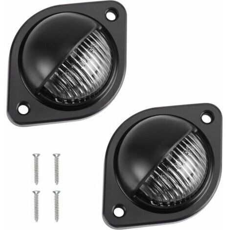 ( 2 Pièces)LED Eclairage Plaque Immatriculation 4W 3 SMD LED Étanche Feux Arrière Lampe de Plaque d'Immatriculation 2 Pièces pour 12V/ 24V Remorque Camion Voiture Caravane