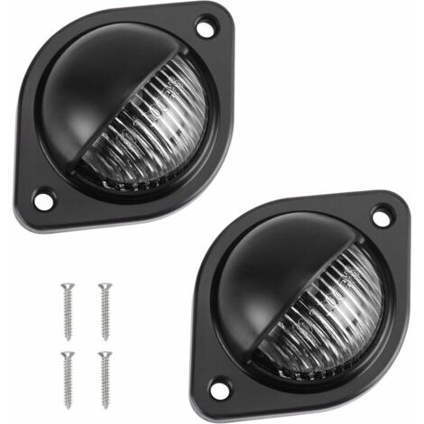 ( 2 Pièces)LED Eclairage Plaque Immatriculation 4W 3 SMD LED Étanche Feux Arrière Lampe de Plaque d'Immatriculation 2 Pièces pour 12V/ 24V Remorque Camion Voiture Caravane