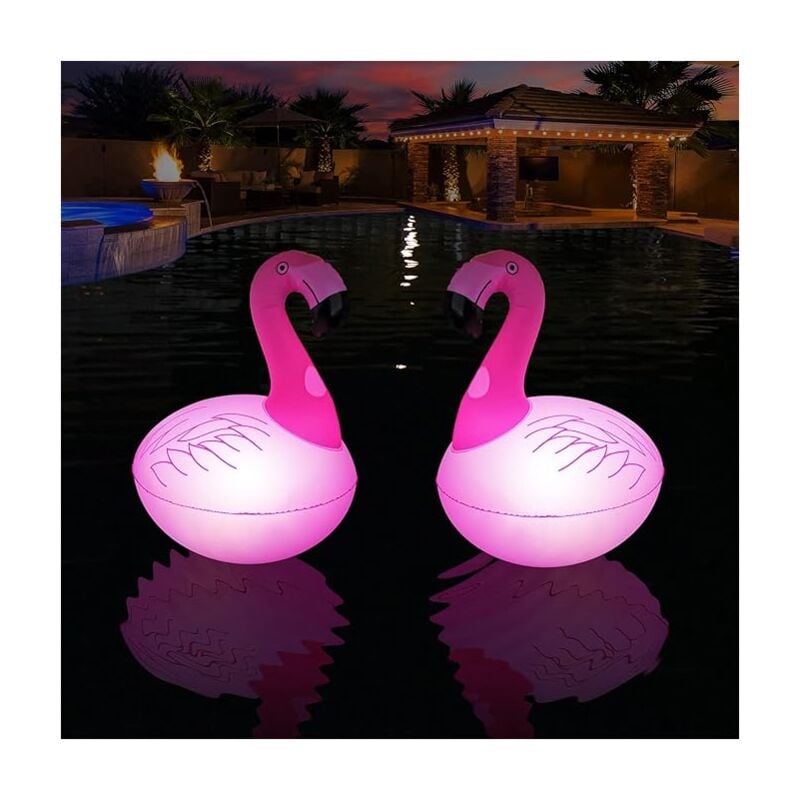 2 Pièces)Lumières Flottantes de Piscine ,Lampe Solaire Etanche IP68 pour Jardin,Lampes Solaires Gonflables Extérieures avec Auto on/off pour