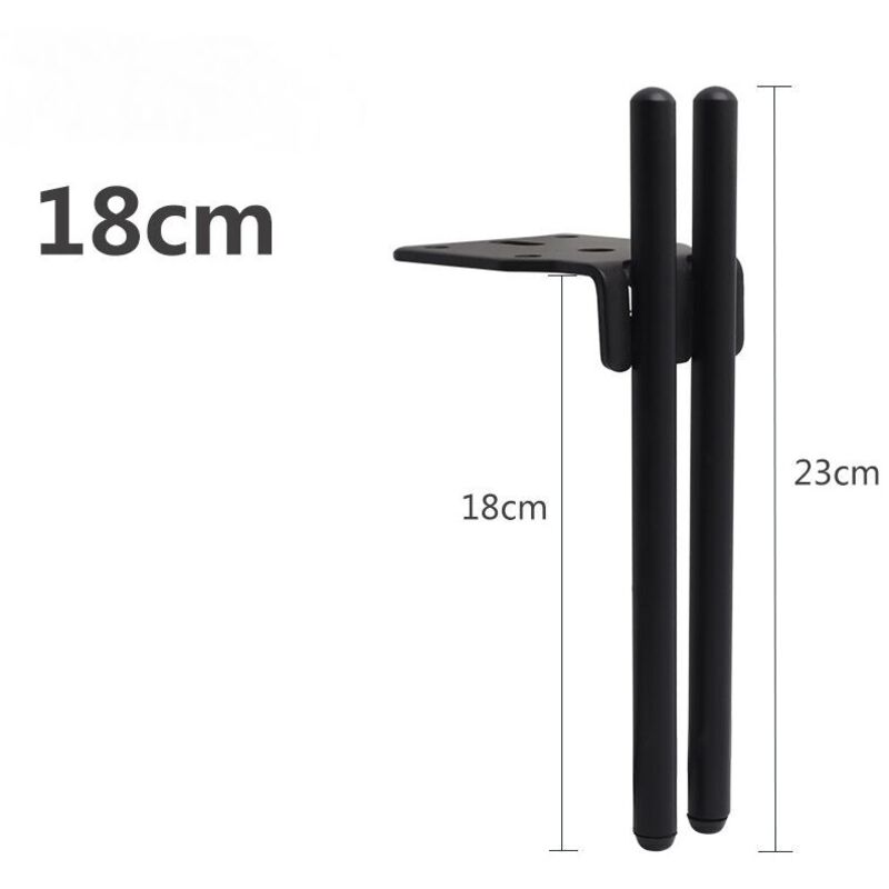 2 Pieds de Meubles Metal Noir, Pied Canapé de Rechange Moderne Pied pour Table Basse de 18cm, Meuble TV, Armoire Salle de Bain av