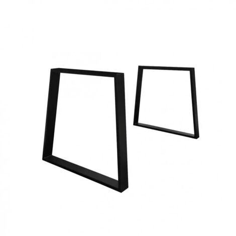 2 pieds de table de repas métal noir design luge H.65 cm - 02