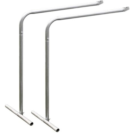 2 pieds pour étagère de serre jardin - Gris - 60 cm