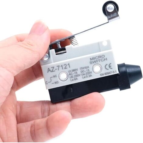 2 piezas 10A Microinterruptor AZ-7121 Pequeño interruptor de recorrido horizontal Micro interruptor de límite de reinicio TZ-7121 1NC / 1NO