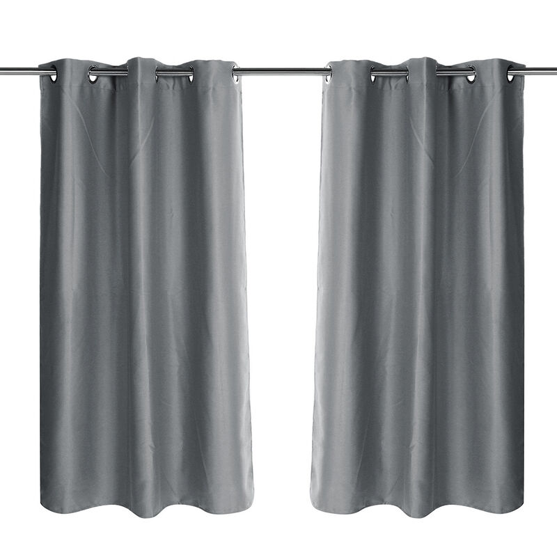 

2 piezas 116 * 182 cm cortina opaca ojal cortinas de tela con 2 cuerdas gris