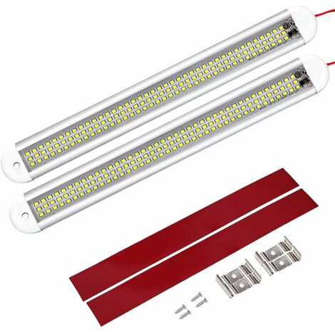 (2 piezas) 120 LED de iluminación interior, 12 V LED de luz interior de coche con interruptor, para coche, autocaravana, furgoneta, autobús, caravana, barco, autocaravana, cocina, baño, camión