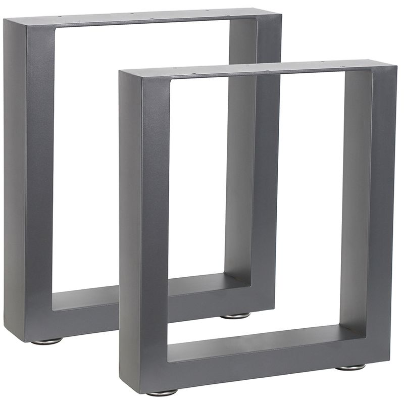 Patas para mesa Bastidores para mesa Juego de 2 Soportes Gris 40x43 cm de acero industrial marco de la mesa comedor Patas de mueble Soporte