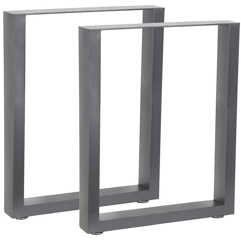 Mucola - Patas para mesa Bastidores para mesa Juego de 2 Soportes Gris 60x72 cm de acero industrial marco de la mesa comedor Patas de mueble Soporte