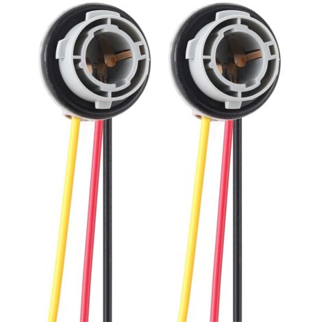 2 Piezas BAY15D 1157 Adaptador de Toma Pigtail Arnes Cableado Reemplazo Intermitente Bombilla Freno/Luces Traseras Luz de Emergencia Pre-cableado Enchufes