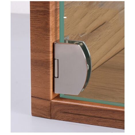 [2 piezas] Bisagra para vitrina con puerta de cristal, abrazadera sin marco para baño, vitrina con puerta de cristal, bisagra de 90 grados