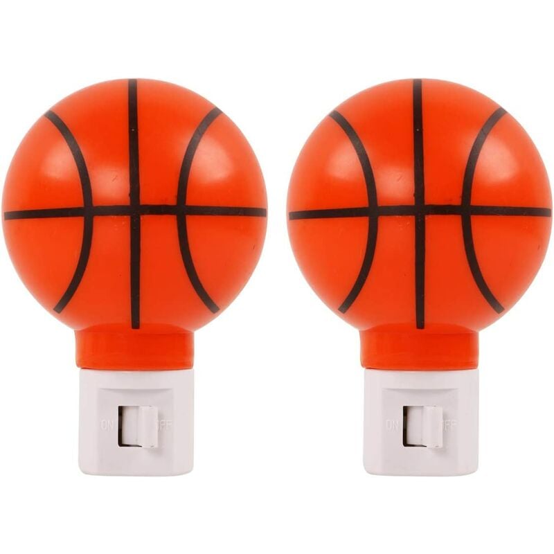 

2 piezas blanco cálido - versión mejorada Luz de noche LED enchufable para niños lámpara con forma de baloncesto Cuida bien del sueño de los niños