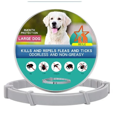 COLNK 2 piezas. Collar De Protección Contra Garrapatas Y Pulgas Perros Grandes, Collar De Garrapatas Ajustable De 70 Cm Con Ingredientes 100% Naturales Protección Preventiva Contra Ácaros Y Piojos, Collar A