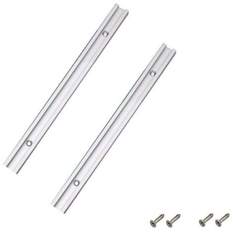 2 piezas de 300 mm de carril en T de aluminio, ranura en T, carril de inglete con ranura en T para sierras de mesa, fresadoras y herramientas para trabajar la madera, 19 x 9,5 mm