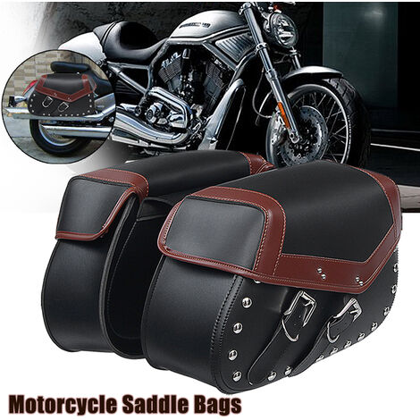 2 piezas de alforjas de motocicleta bolsa de herramientas de horquilla de almacenamiento lateral para Honda H arley (negro)