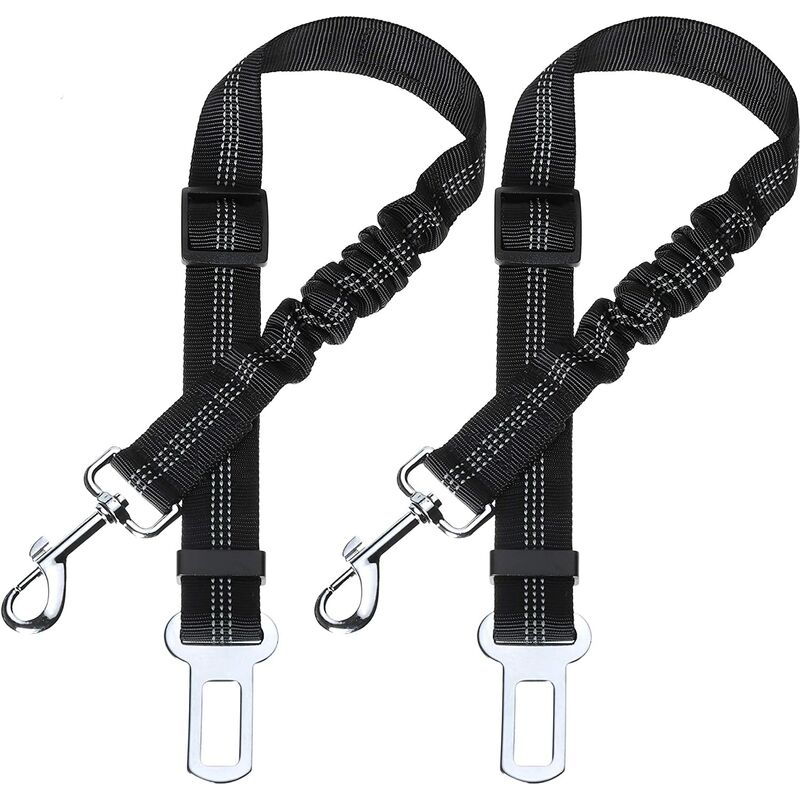 

2 piezas de arnés de nailon elástico para perros Correa de perro ajustable con función de absorción de impactos y mosquetón para perros y gatos