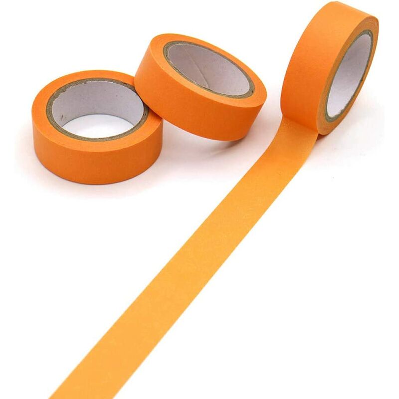 

3 piezas de cinta de papel decorativa de color naranja Washi cinta adhesiva decorativa Scrapbooking cinta adhesiva de bricolaje pintura en aerosol