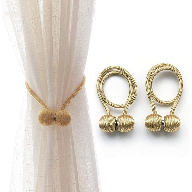 

2 piezas de corbatas magnéticas para cortinas, soportes de sujeción de tejido fuerte, clips para cortinas, corbatas para tratamiento de ventanas,