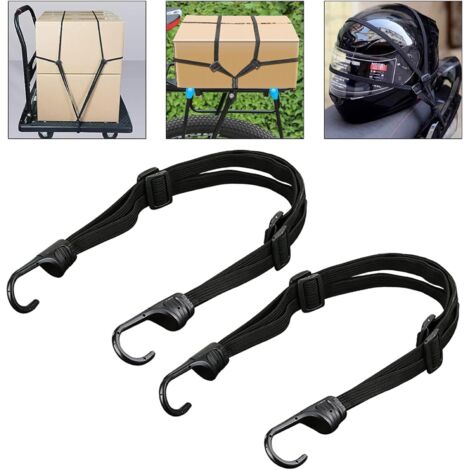 2 piezas de correas elásticas para bicicleta, correas elásticas con ganchos, cordones elásticos ajustables con ganchos, correas elásticas para bicicletas y motocicletas (A)