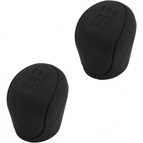 2 piezas de cubierta de pomo de palanca de cambios de coche negra, cubierta de pomo de palanca de cambios de coche de silicona, resistente al desgaste, antiarañazos