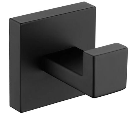 2 piezas de ganchos para ropa de acero inoxidable 304, perforados individualmente, color negro