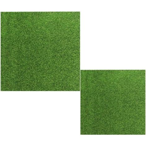 2 piezas Estera de Césped Artificial, 15CM x 15CM Césped de Jardín Realista Césped Artificial de Hadas Alfombra de Césped Garden Micro Grass para Decoración de Casa Muñecas Ornamento Jardín