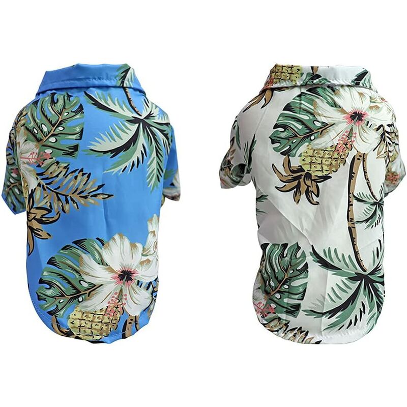 

2 piezas estilo hawaiano verano camiseta para perro camiseta para perro playa estilo vacaciones camiseta para perro moda transpirable ropa para perro