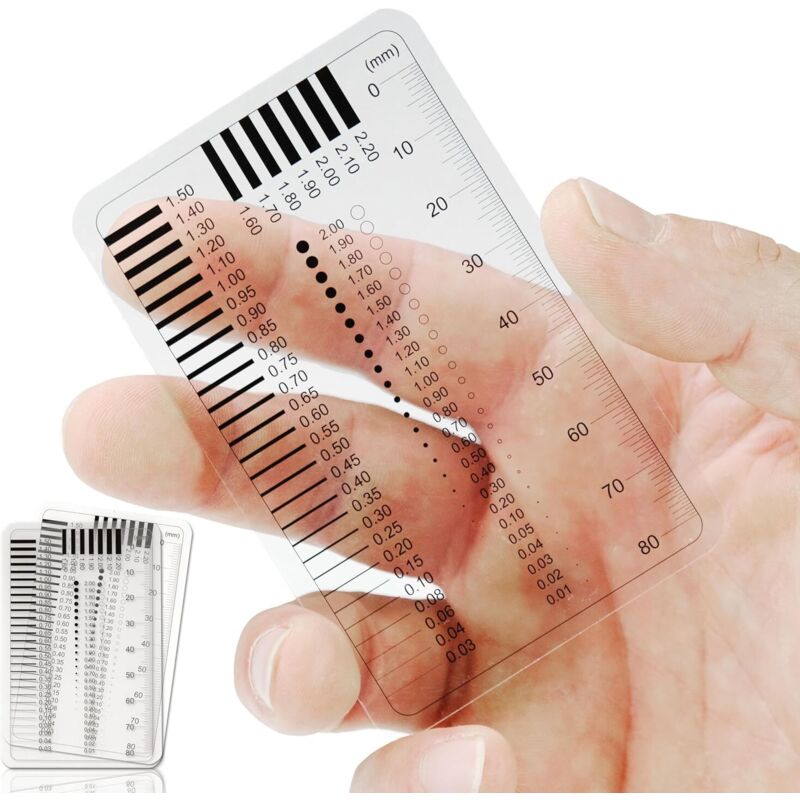 2 piezas - Instrumento de medición de grietas - Escala de estimación de vehículos - Medición de defectos del automóvil - Micrómetro - Cuña de