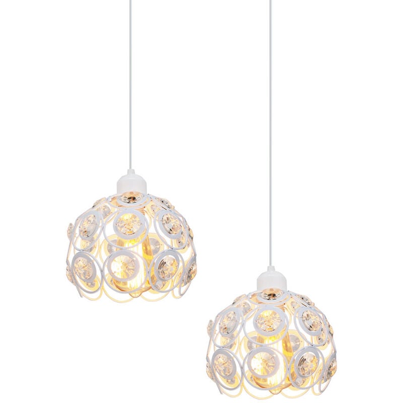 

2 Piezas Lámpara de Techo Clásica Retro de Ø20CM Lámparas de Colgar de Cristal Moderna Lámpara de Techo de Metal Creativa para Dormitorio Bar Oficina