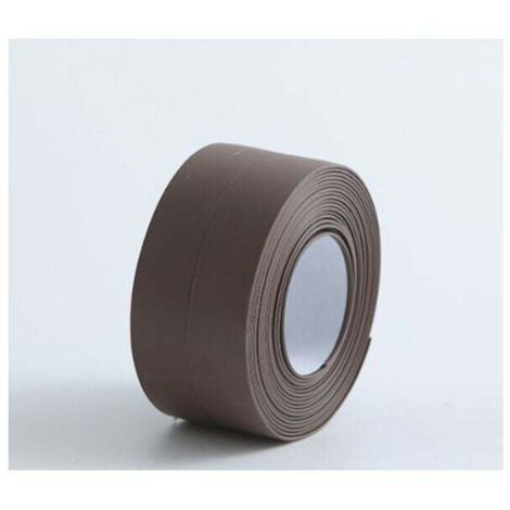 (2 piezas marrón) Zócalo flexible - tira de acabado para cocina y baño 22 mm 3,2 m, junta autoadhesiva, tira de rebaje flexible, tira de sellado