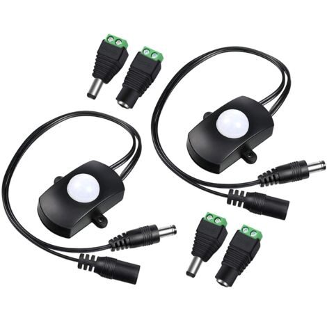 2 Piezas Mini Interruptor Sensor de Movimiento PIR, Interruptor Sensor de Presencia DC 5-24V 2A para Tira LED