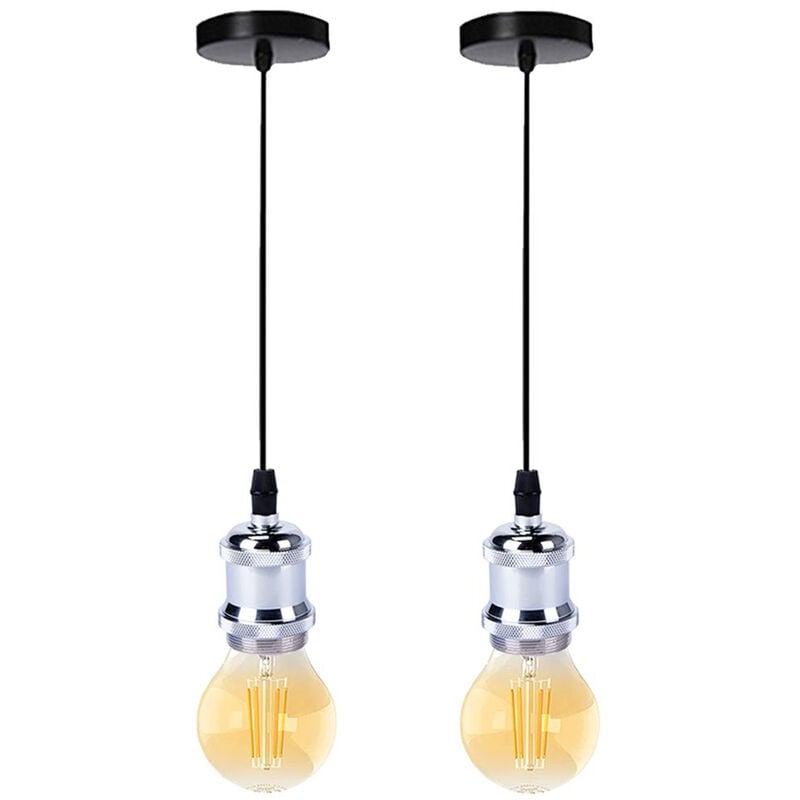 

2 Piezas Nostalgia Lámparas de Colgar Simple Lámparas de Colgar Industrial Retro Vintage E27 Lámpara de Techo Antigua para Cafe Restaurantes Pasillos