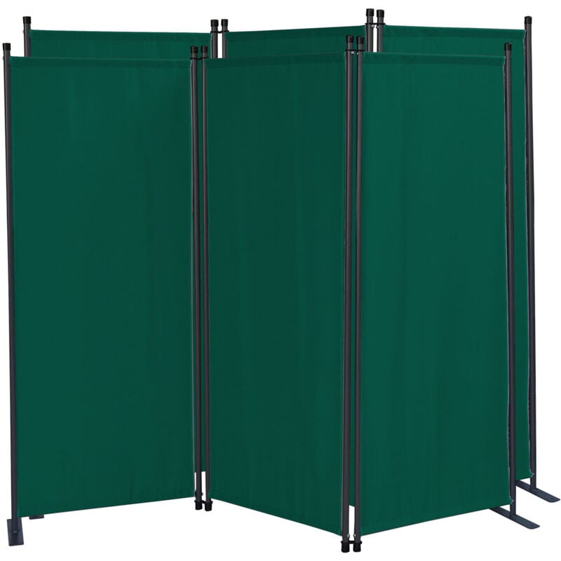 

2 piezas Paravent 170 x 165 cm Tejido Divisor de habitación Jardín 3-Partición Pared de separación Plegable Balcón Pantalla de privacidad Verde