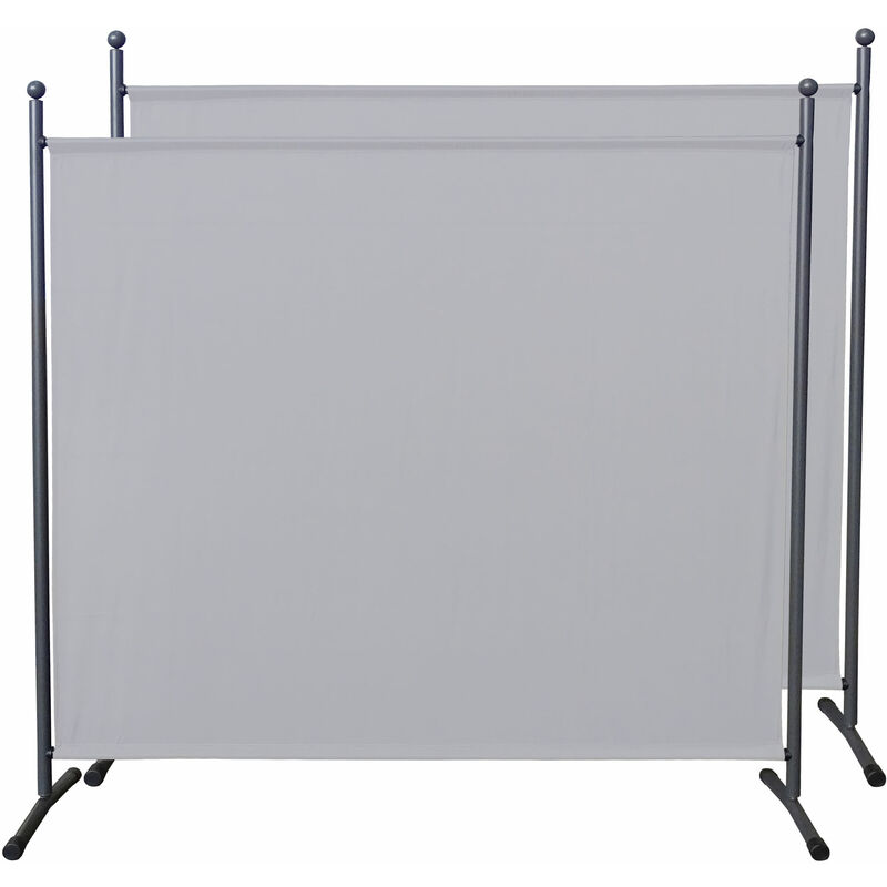 

2 piezas Paravent 180 x 178 cm tela separador de ambientes partición jardín grande Biombo tabique balcón privacidad Blanco