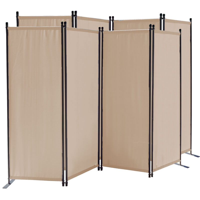 

2 piezas Paravent 220 x 165 cm Tejido Divisor de habitación Jardín 4-Partición Pared de separación Plegable Balcón Pantalla de privacidad Beige