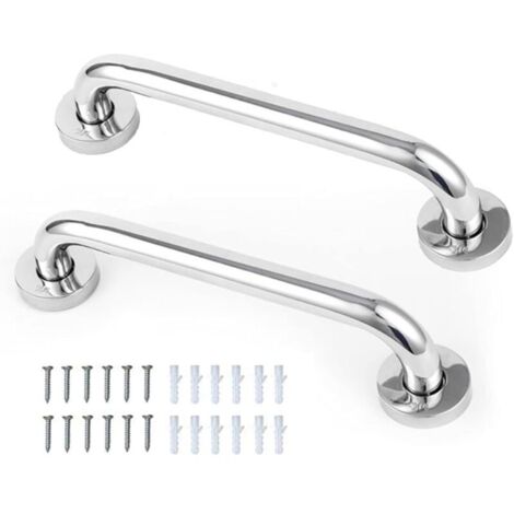 (2 piezas) Pasamanos de inodoro de acero inoxidable SUS304 – Pasamanos de 30 cm