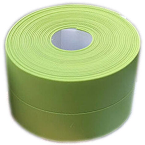 (2 piezas, verde) Zócalo suave - tira de acabado para cocina y baño, 38 mm, 3,2 m, junta autoadhesiva, tira plegable flexible, junta de sellado