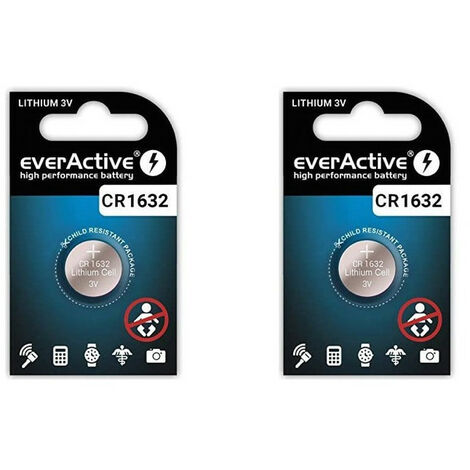 2 PILE CR1632 Lithium 3V EVERACTIVE