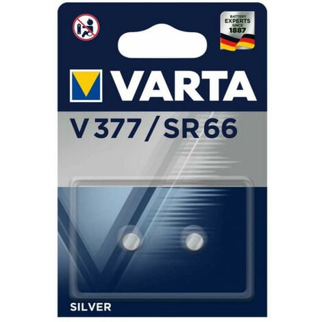 Micro pile bouton varta silver sr66 - v377 1,55v (emballage 1 unit)  ø6,6x2,0 mm