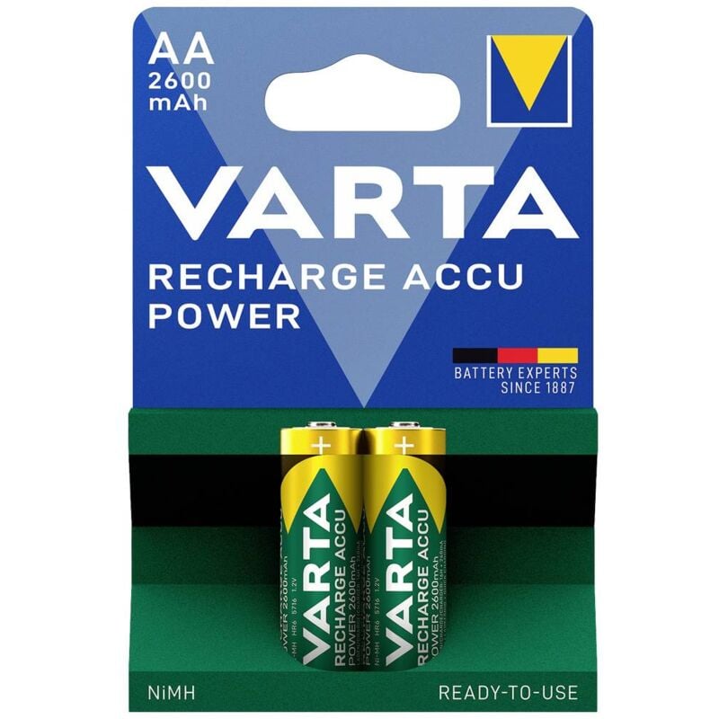 Pile rechargeable LR6 (aa) NiMH Varta RECH.AC.Power AA2600mAh BLI2 2600 mAh 1.2 v 2 pc(s)