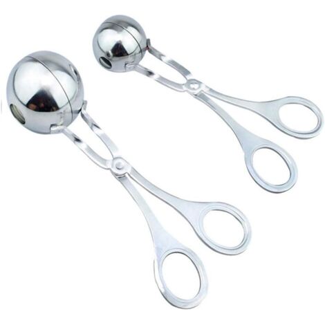 2 pinces à boulettes de viande en acier inoxydable PCS (1,38" et 1,78")
