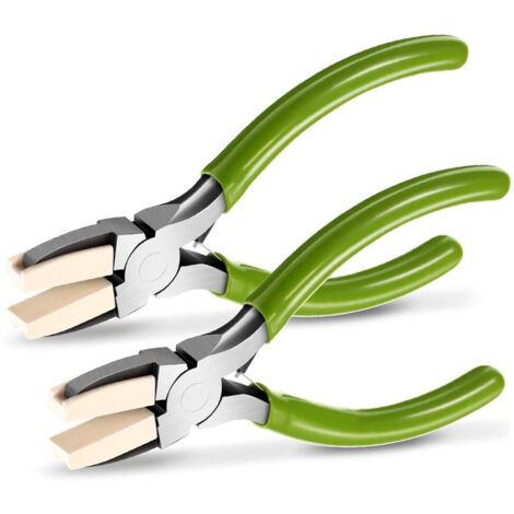 2 pinces bec nylon double mors acier carbone pour bijoux façonnage fil