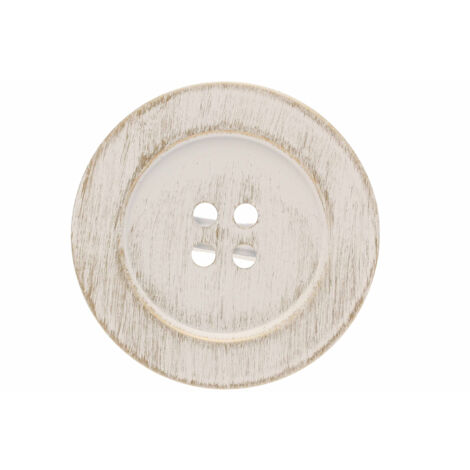 2 Pinces Bouton - Blanc Patiné Or