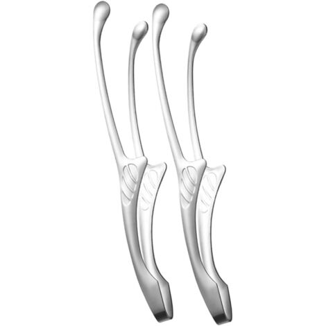 2 pinzas para parrilla de acero inoxidable, resistentes al calor, ideales para carnes y pescado. Mangos cómodos, diseño antideslizante, herramientas de cocina duraderas y ligeras, de aproximadamente 2