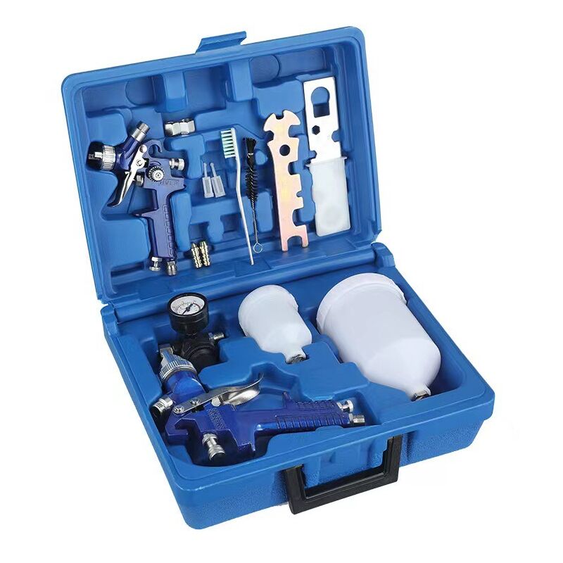 2 Pistolets à Peinture HVLP Pistolet à Peinture 0,8 mm 1,4 mm Buses - Kit Pistolet Professionnel pour la Finition de Voitures et de Meubles Haut de