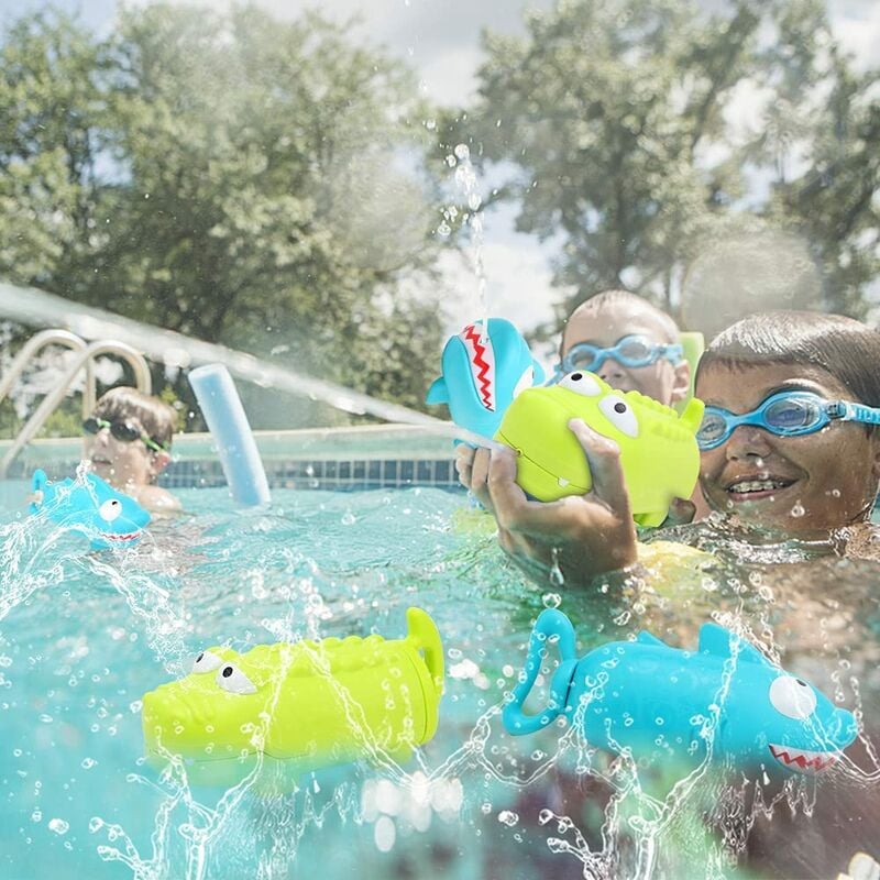 2 pistolets à eau pour enfants, jouets aquatiques d'été, plage, piscine extérieure, jardin, jouets de plage, pistolets à eau