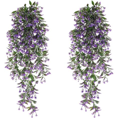 2 plantas colgantes artificiales de 78 cm. Plantas colgantes artificiales de interior para jardín, cocina y oficina.