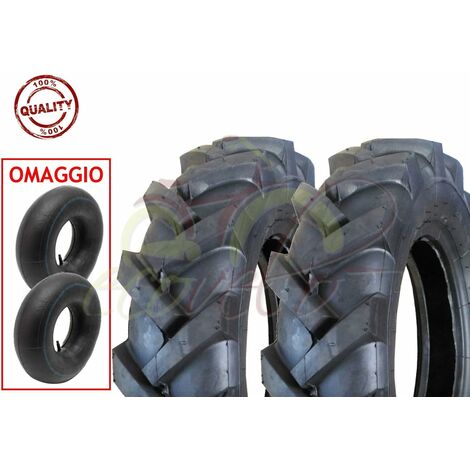 2 Ruote Piene In Gomma Per Carriola 4.80/4.00-8 - Antiforatura Con Mozzo Centrale Regolabile (3/8'' A 1/2'')