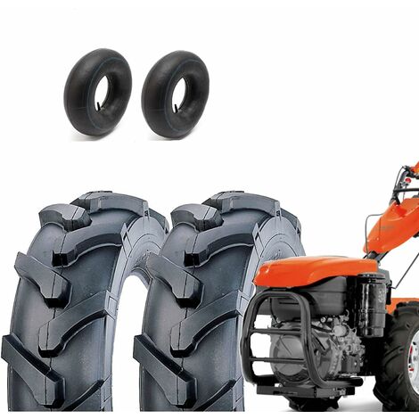 2 Pneumatici 5.00 - 10 Union + Camere Trattorino 6PR (TM) Copertoni compatibili con Motozappa Falciatrice Motocoltivatore Union
