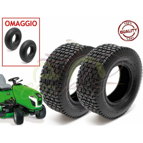 2 Pneumatici + CAMERE d'Aria 15 X 6.00-6 RINFORZATI per TRATTORINO Tosaerba GOMME COPERTONI Giardinaggio Garden Union